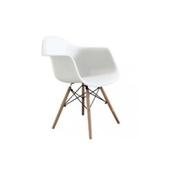 Sedia A Poltroncina Moderna Con Gambe In Legno Bianca - Moritz -Vendite Ediliamo sedia a poltroncina moderna con gambe in legno bianca moritz 3