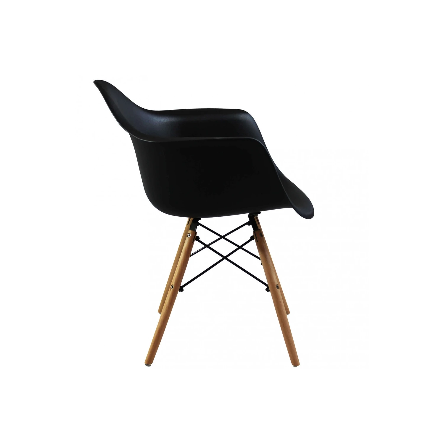 Sedia A Poltroncina Moderna Con Gambe In Legno Nera - Moritz 6 Sedia A Poltroncina Moderna Con Gambe In Legno Nera - Moritz - immagine 6