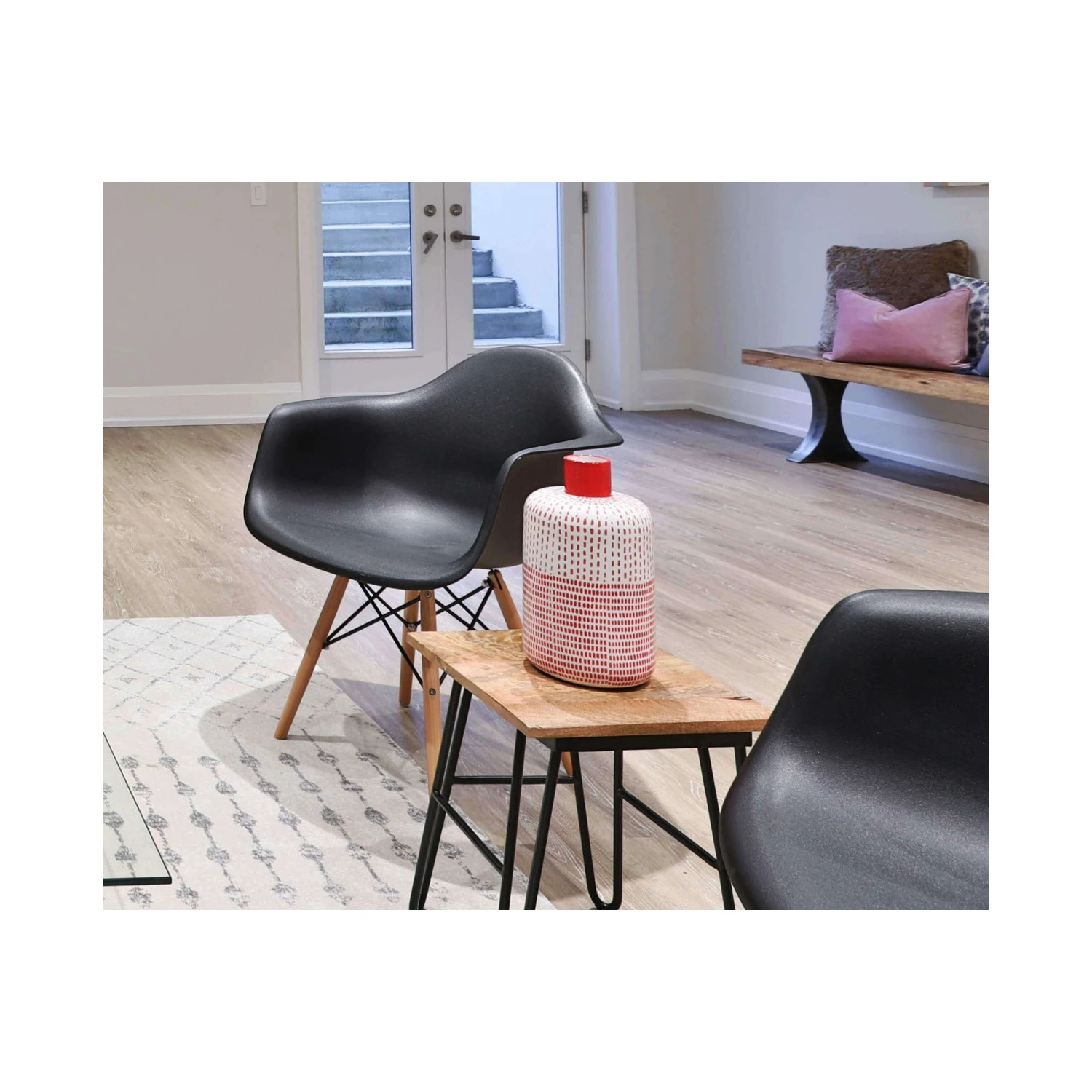 Sedia A Poltroncina Moderna Con Gambe In Legno Nera - Moritz 10 Sedia A Poltroncina Moderna Con Gambe In Legno Nera - Moritz - immagine 10