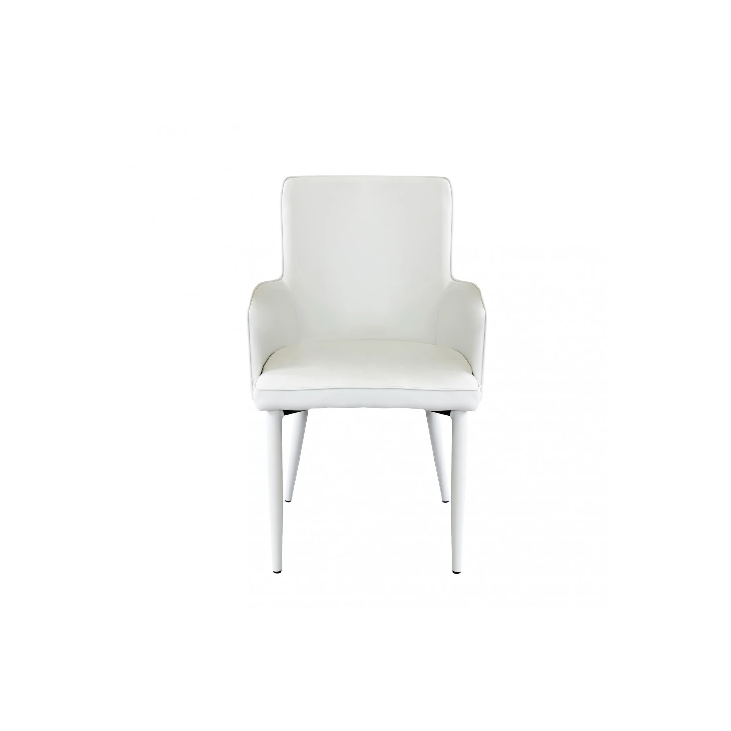 Sedia Con Braccioli In Ecopelle Bianca - Camille 2 Sedia Con Braccioli In Ecopelle Bianca - Camille - immagine 2