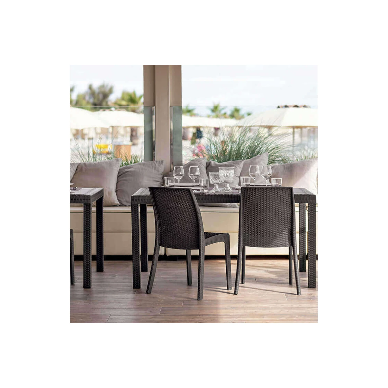 Sedia Giardino Wicker Virginia - Color Marrone 2 Sedia Giardino Wicker Virginia - Color Marrone - immagine 2