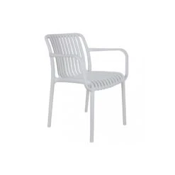 Sedia Impilabile Con Braccioli In Polipropilene Bianca - Giuly