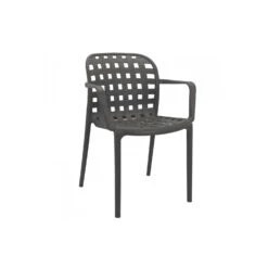 Sedia Impilabile Con Braccioli In Polipropilene Taupe - Sharon