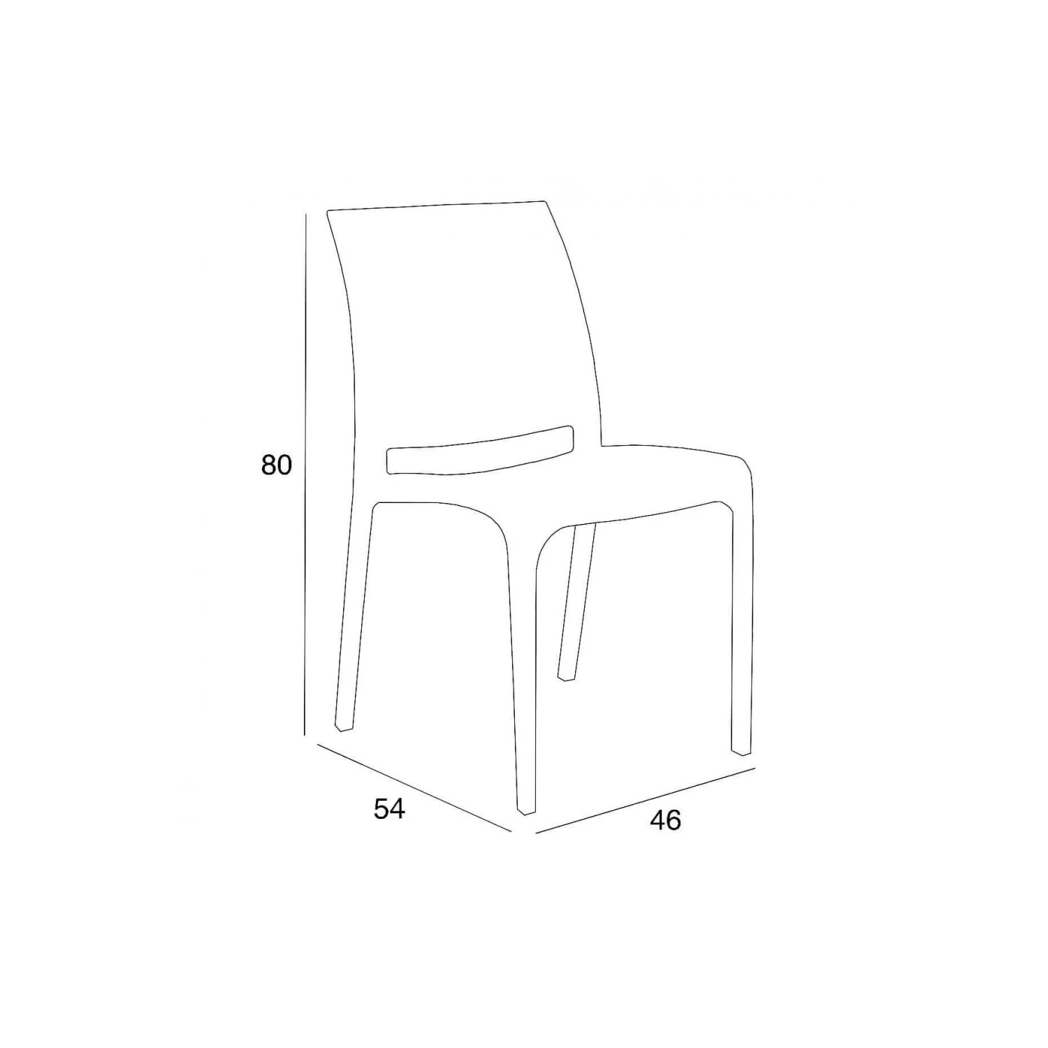 Sedia Impilabile In Polipropilene Colore Nera Volga 4 Sedia Impilabile In Polipropilene Colore Nera Volga - immagine 4