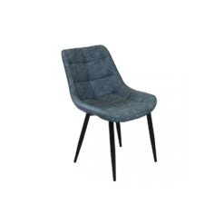 Sedia In Ecopelle A Poltroncina Moderna Blu - Winona