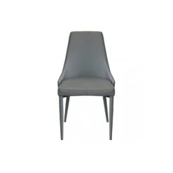 Sedia In Ecopelle Grigio Chiaro - Camille -Vendite Ediliamo sedia in ecopelle grigio chiaro camille 2