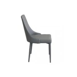 Sedia In Ecopelle Grigio Chiaro - Camille -Vendite Ediliamo sedia in ecopelle grigio chiaro camille 3