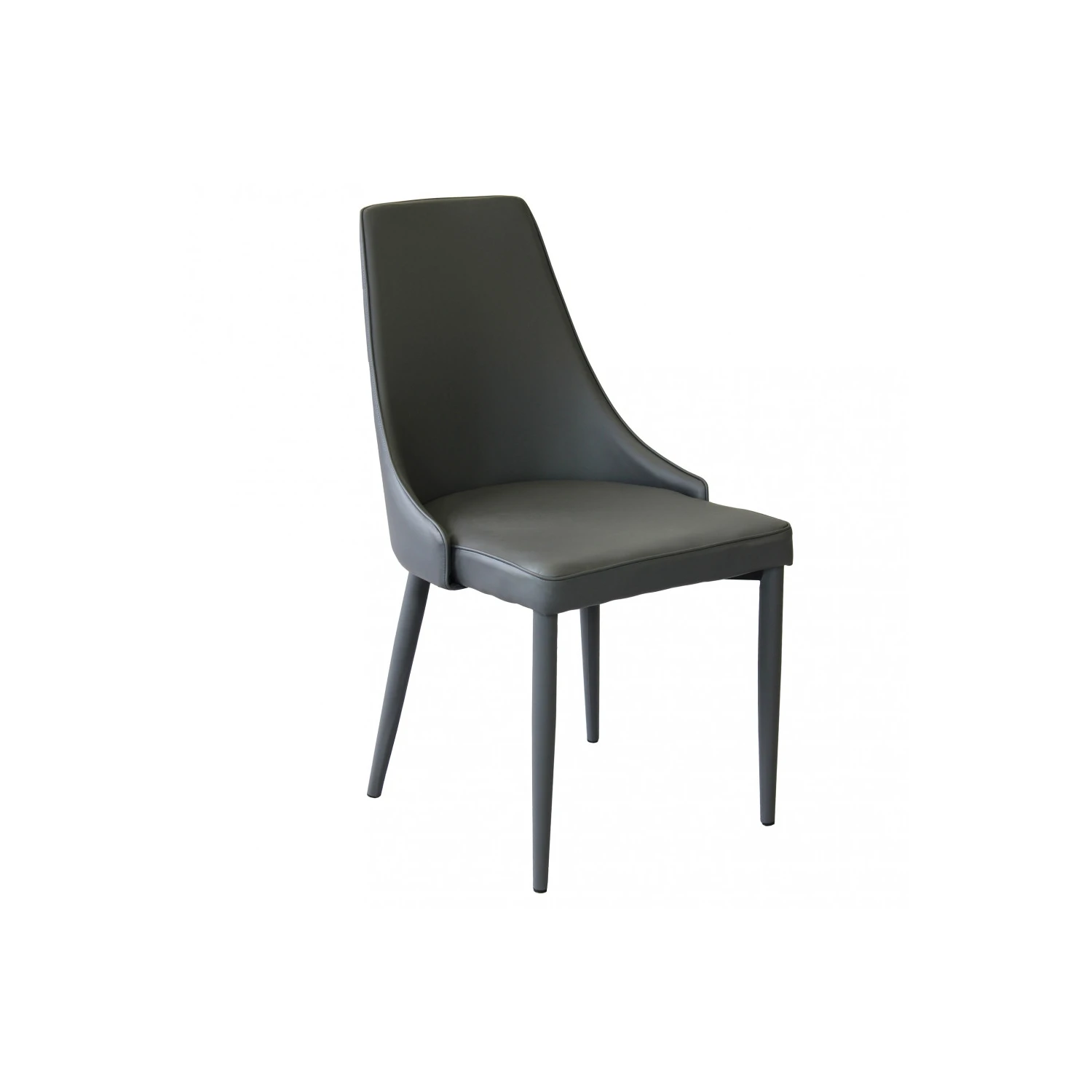 Sedia In Ecopelle Grigio Scuro - Camille 2 Sedia In Ecopelle Grigio Scuro - Camille - immagine 2