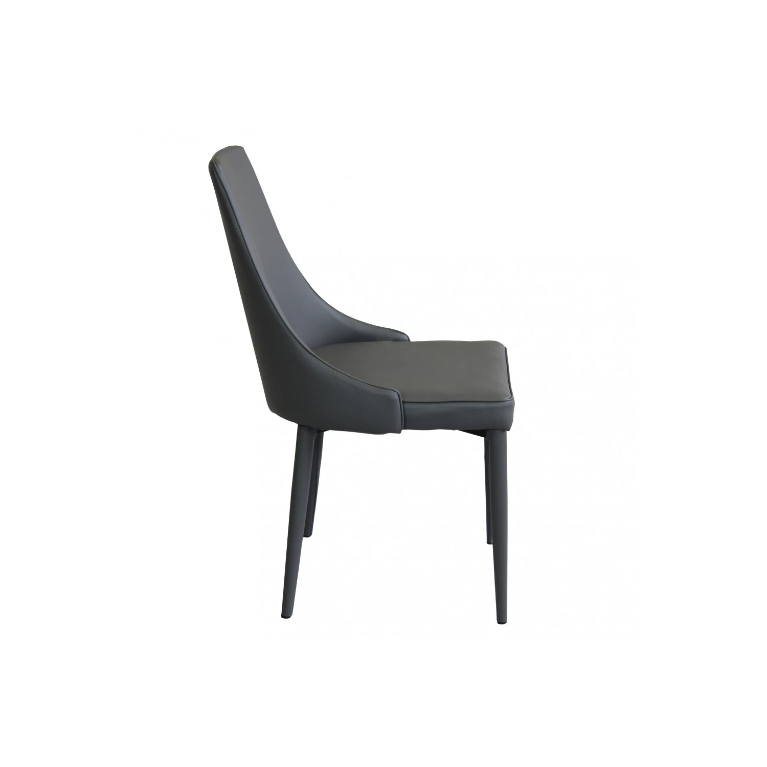 Sedia In Ecopelle Grigio Scuro - Camille 4 Sedia In Ecopelle Grigio Scuro - Camille - immagine 4