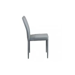 Sedia Impilabile In Ecopelle Moderna Grigio Chiaro - Blossom -Vendite Ediliamo sedia in ecopelle moderna grigio chiaro blossom 2