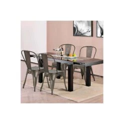 Sedia In Metallo Nera Stile Industrial - Gardena -Vendite Ediliamo sedia in metallo nera stile industrial gardena 6