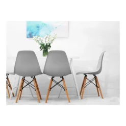 Sedia In Polipropilene E Gambe In Legno Grigia - Moritz -Vendite Ediliamo sedia in polipropilene e gambe in legno grigia moritz 3