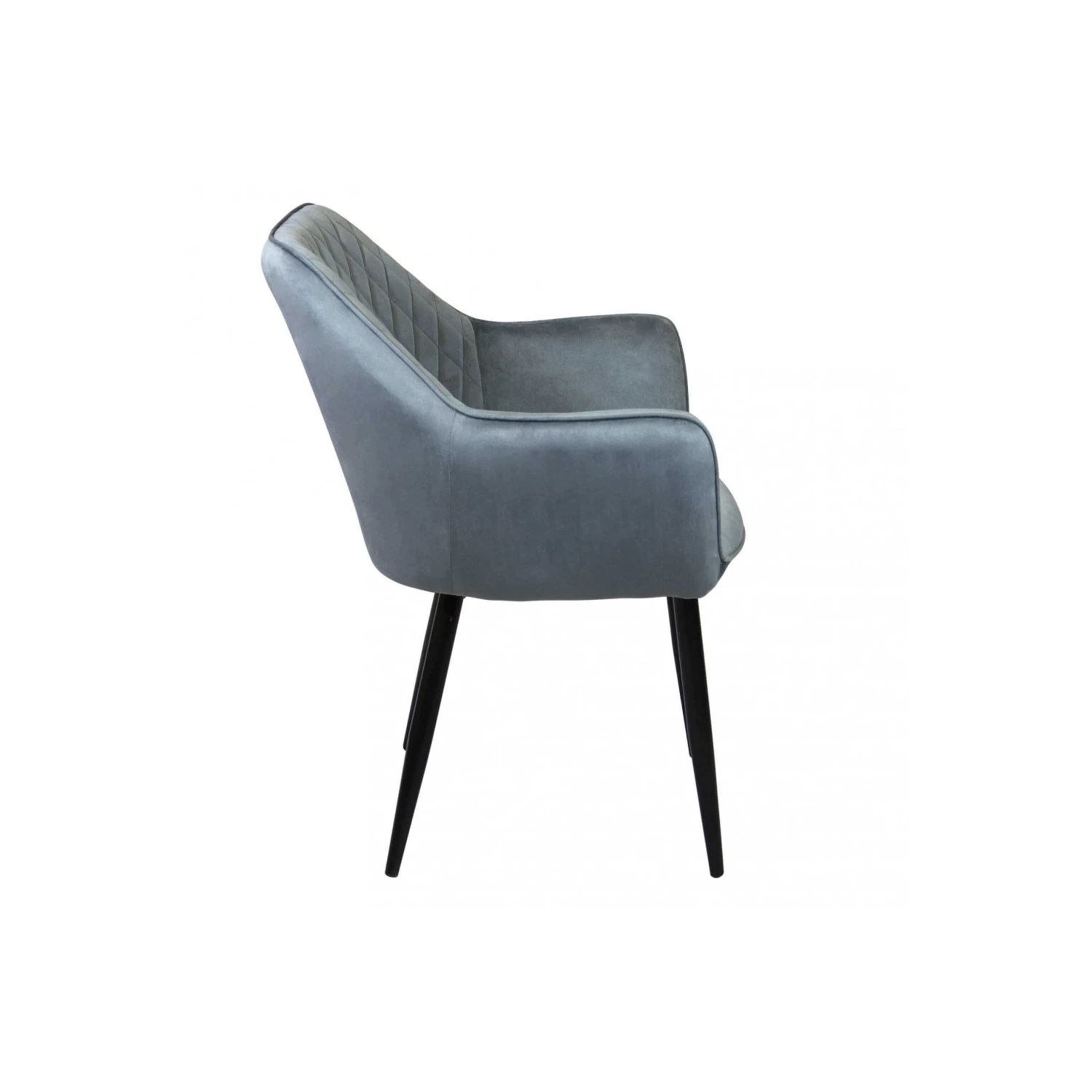 Sedia In Velluto A Poltroncina Con Braccioli Grigia - Candy 3 Sedia In Velluto A Poltroncina Con Braccioli Grigia - Candy - immagine 3