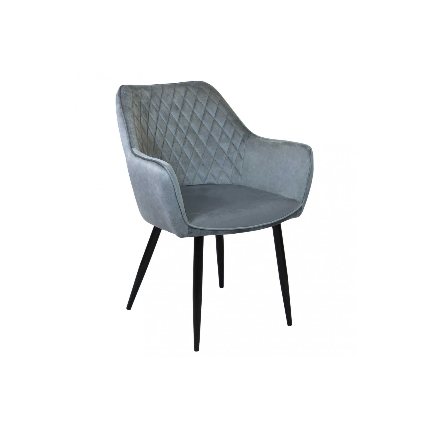 Sedia In Velluto A Poltroncina Con Braccioli Grigia - Candy 1 Sedia In Velluto A Poltroncina Con Braccioli Grigia - Candy