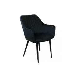 Sedia In Velluto A Poltroncina Con Braccioli Nera - Candy