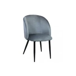 Sedia Modello Poltrona In Velluto Moderna Grigia - Yasmina