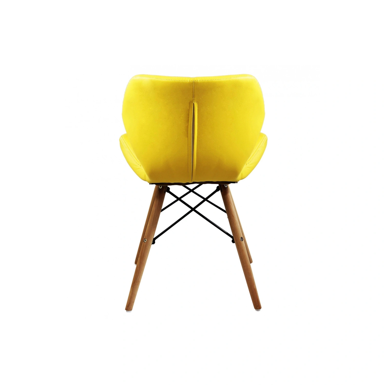 Sedia Moderna Bianca Con Gambe In Legno Rivestita In PU - Annapolis 5 Sedia Moderna Bianca Con Gambe In Legno Rivestita In PU - Annapolis - immagine 5