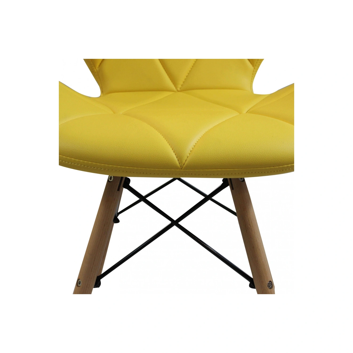 Sedia Moderna Gialla Con Gambe In Legno Rivestita In PU - Annapolis 5 Sedia Moderna Gialla Con Gambe In Legno Rivestita In PU - Annapolis - immagine 5