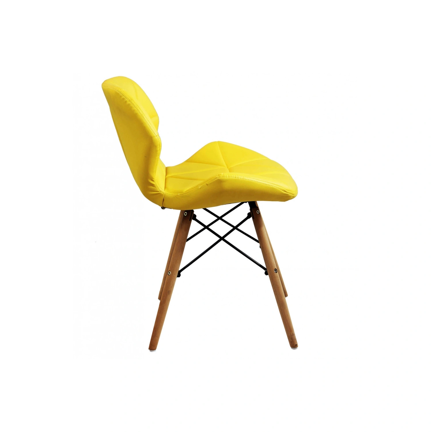 Sedia Moderna Gialla Con Gambe In Legno Rivestita In PU - Annapolis 8 Sedia Moderna Gialla Con Gambe In Legno Rivestita In PU - Annapolis - immagine 8