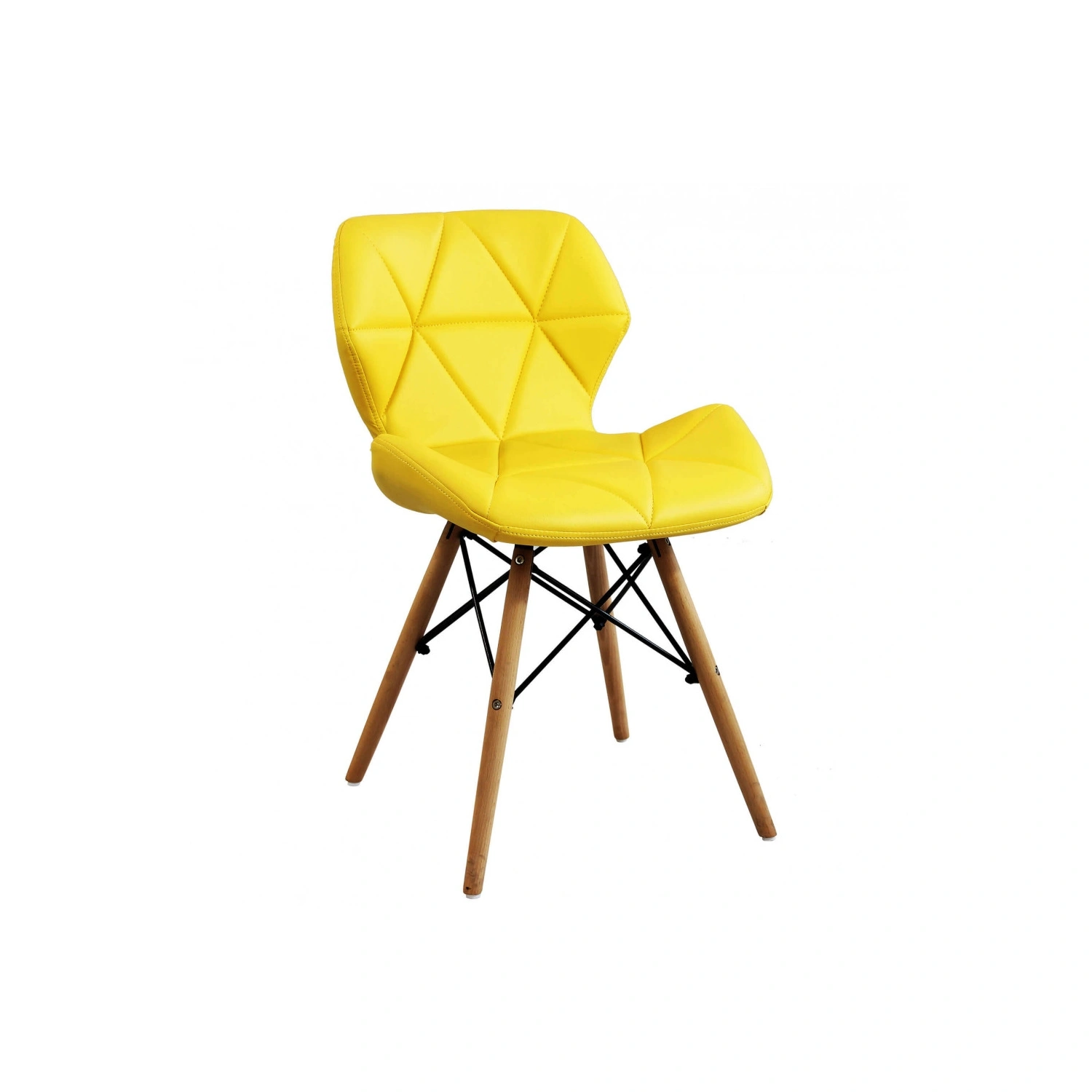 Sedia Moderna Gialla Con Gambe In Legno Rivestita In PU - Annapolis 1 Sedia Moderna Gialla Con Gambe In Legno Rivestita In PU - Annapolis