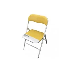 Sedia Pieghevole Salvaspazio Imbottita Di Colore Giallo