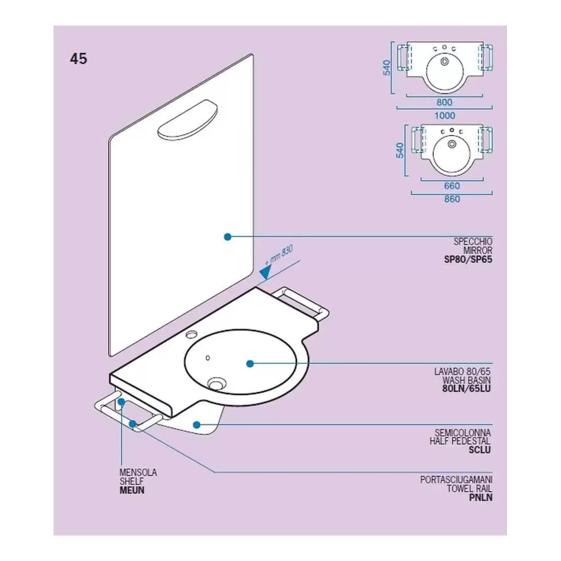 Semicolonna Bianca SCLU Luce Catalano (modelli SP80-SP65) 1 Semicolonna Bianca SCLU Luce Catalano (modelli SP80-SP65)