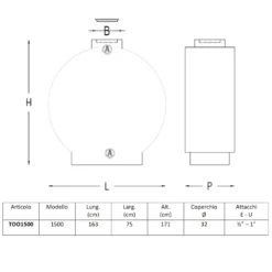 Serbatoio 1500 Litri Passaporte In Polietilene Da Esterno
