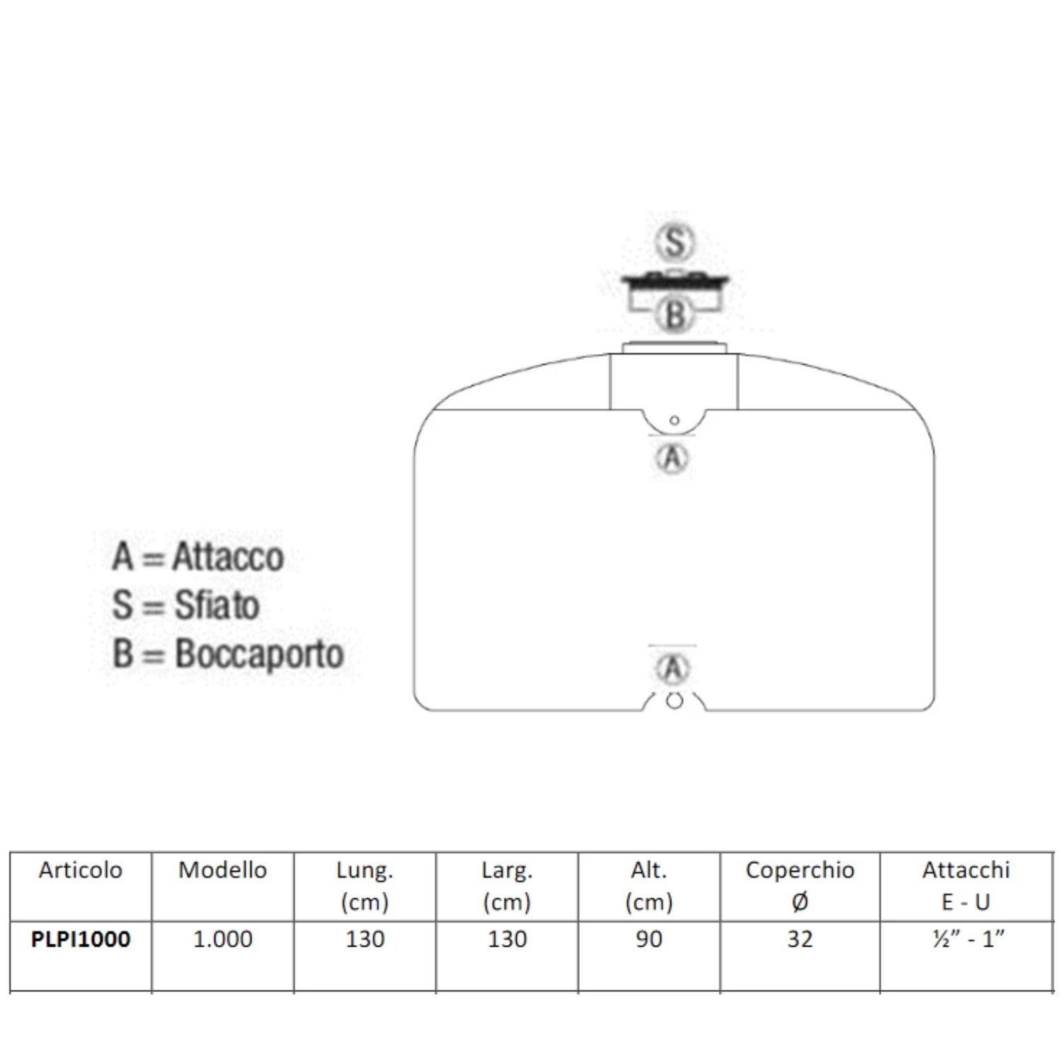 Serbatoio Da Interro 1000 Litri PE Atossico A Panettone 2 Serbatoio Da Interro 1000 Litri PE Atossico A Panettone - immagine 2