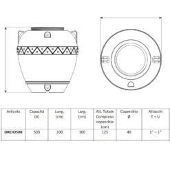 Serbatoio Per Acqua 500 Litri Polietilene Orcio