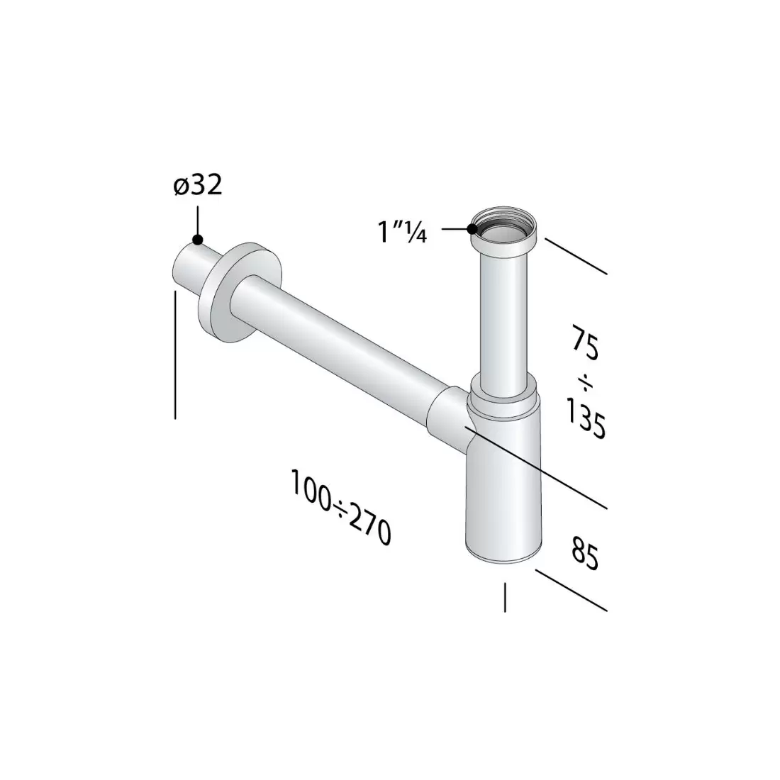 Sifone Lavabo Mao Mao In Ottone Cromato Nero OMP 2 Sifone Lavabo Mao Mao In Ottone Cromato Nero OMP - immagine 2
