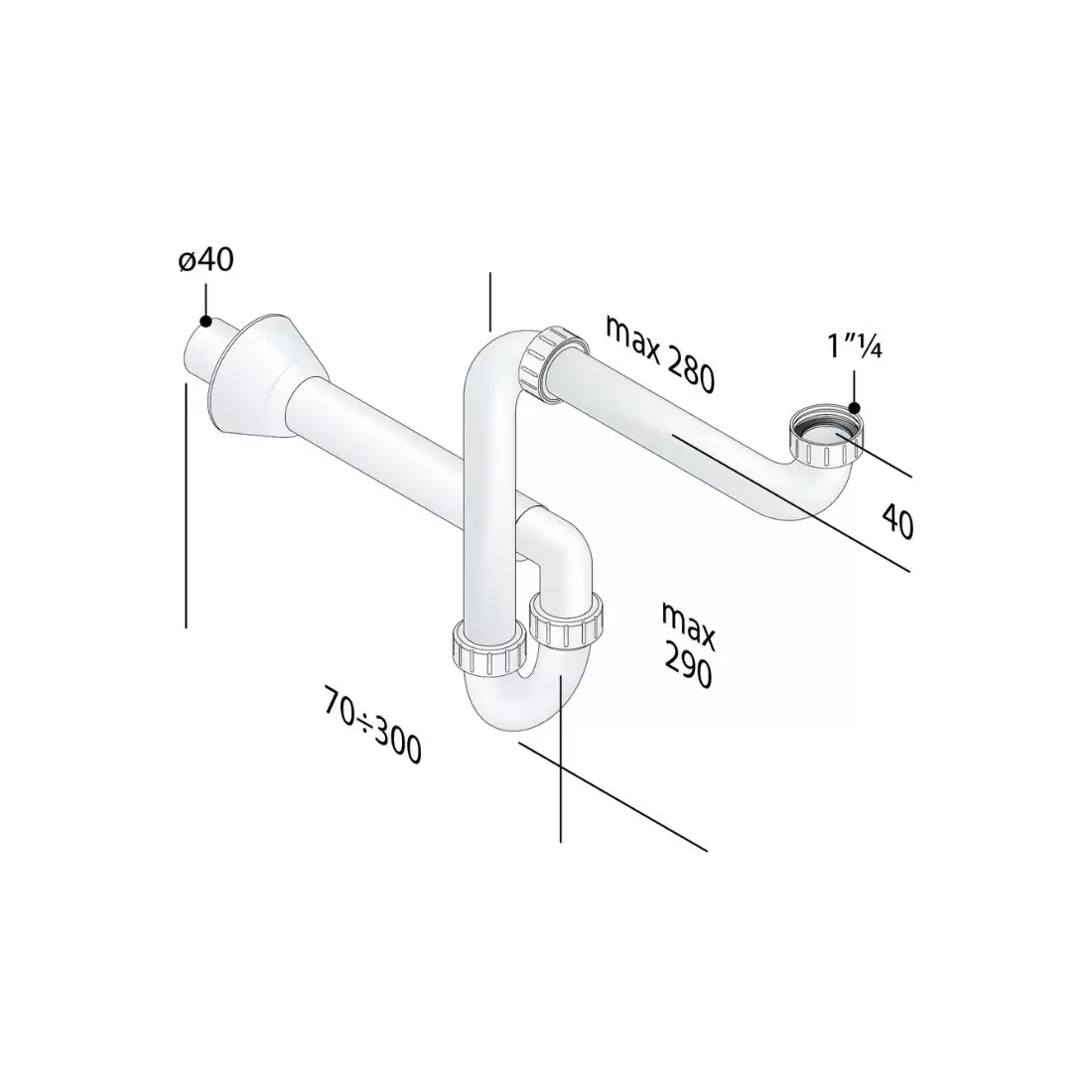 Sifone Salva Spazio Bianco OMP Tea 2126.054.6 2 Sifone Salva Spazio Bianco OMP Tea 2126.054.6 - immagine 2