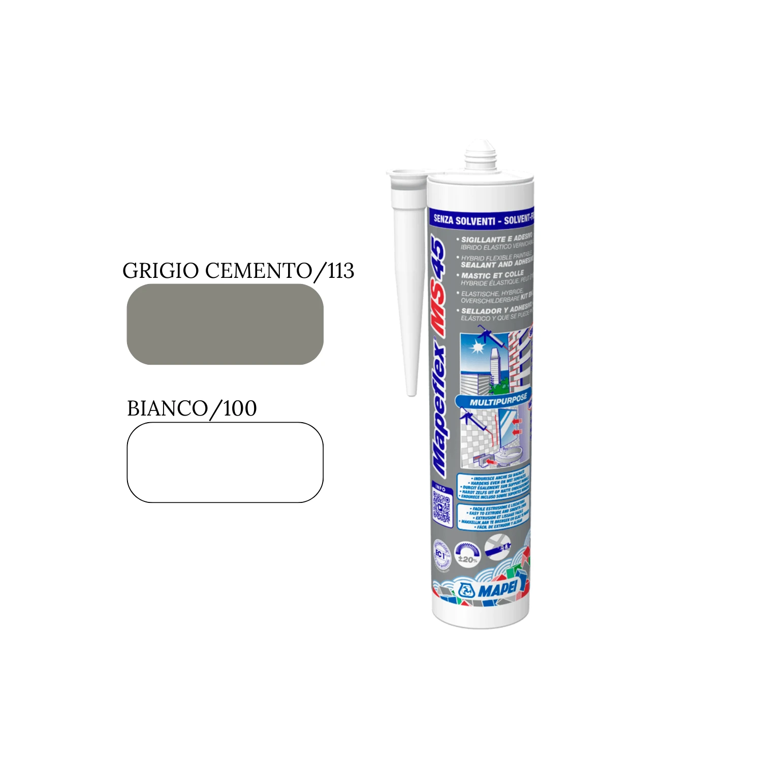 Silicone Ed Adesivo Mapeflex MS45 Mapei 300 Ml 2 Silicone Ed Adesivo Mapeflex MS45 Mapei 300 Ml - immagine 2