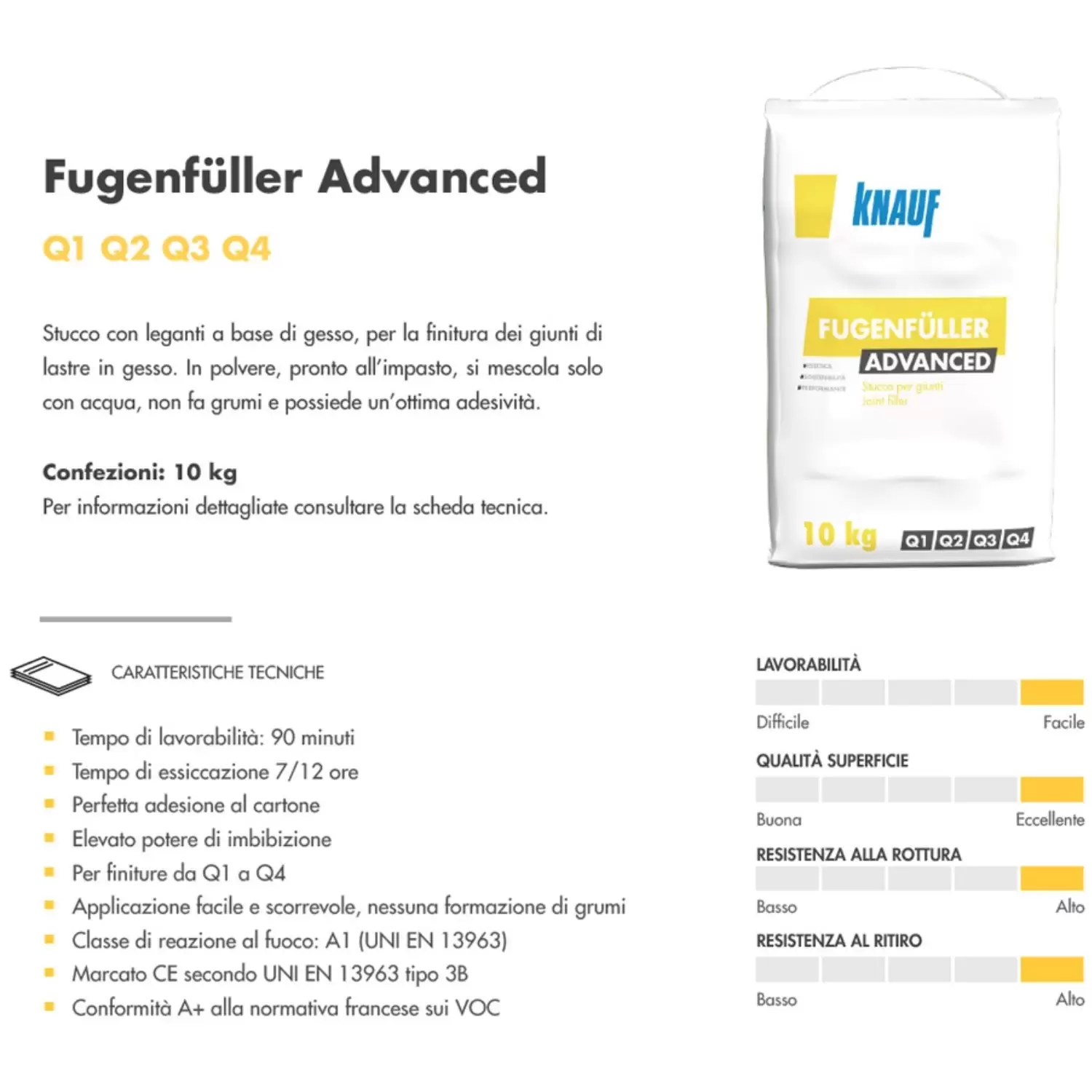 Knauf Stucco Per Giunti Fugenfuller Advanced 10 Kg 2 Knauf Stucco Per Giunti Fugenfuller Advanced 10 Kg - immagine 2