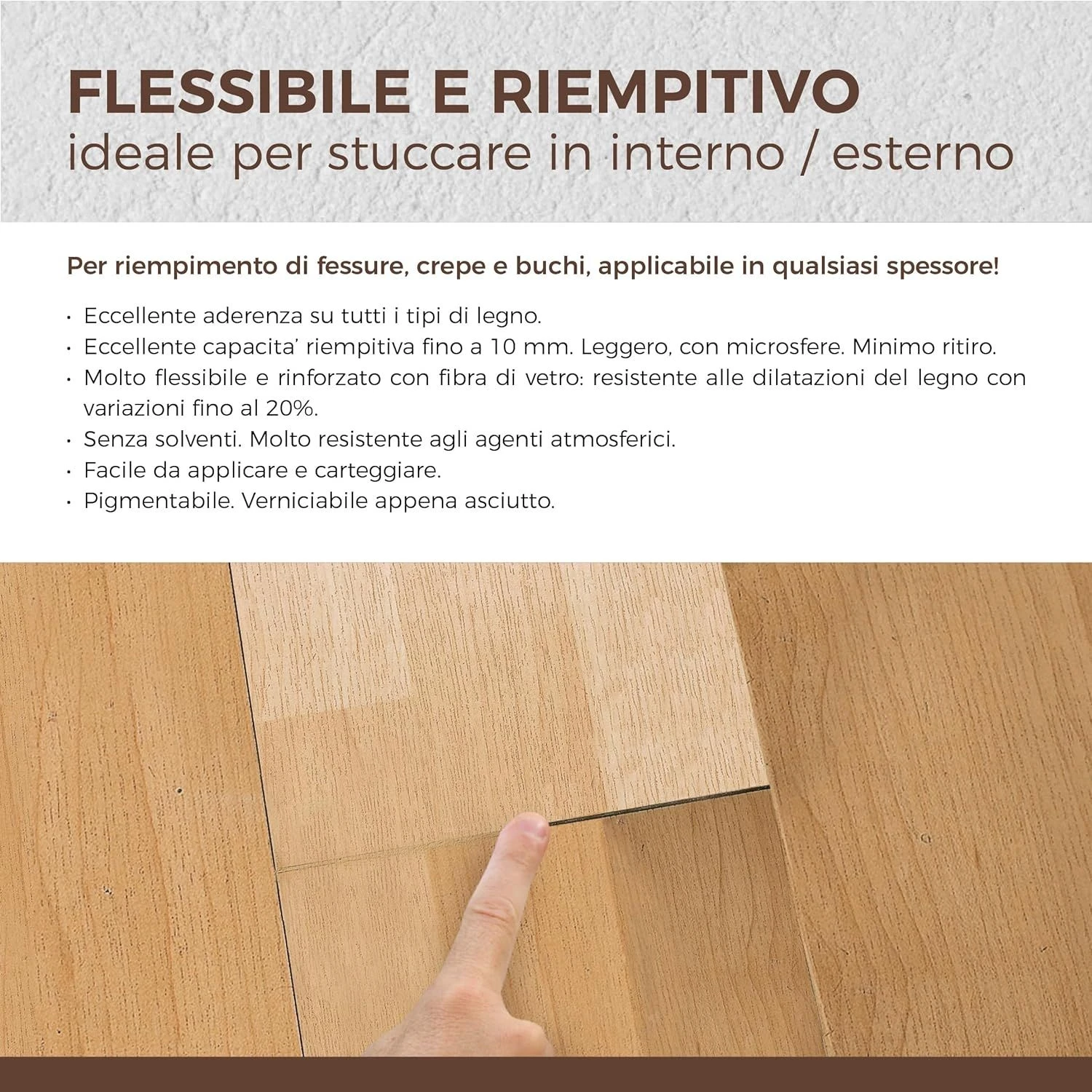 Stucco Pronto Per Legno Woodlite Aguaplast |Rovere 1 Kg 3 Stucco Pronto Per Legno Woodlite Aguaplast |Rovere 1 Kg - immagine 3