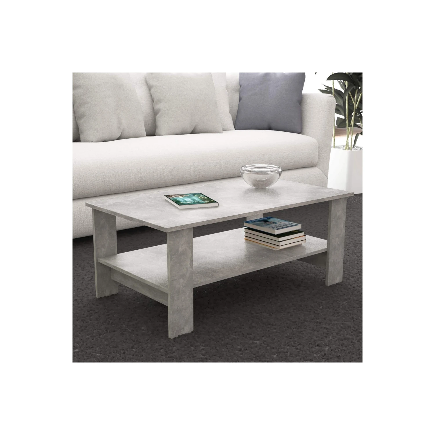 TAVOLINO SALOTTO MATCH GRIGIO EFFETTO CEMENTO 1 TAVOLINO SALOTTO MATCH GRIGIO EFFETTO CEMENTO