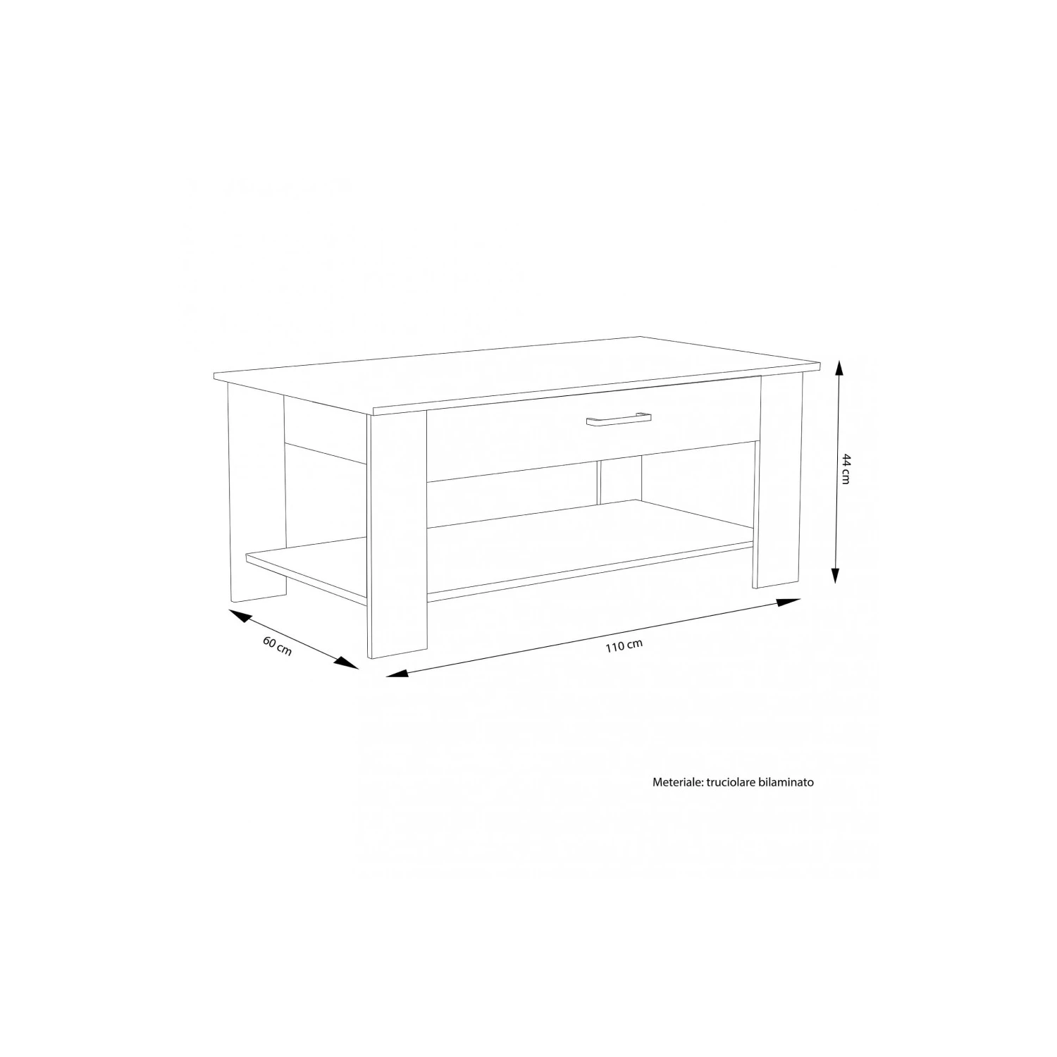 TAVOLINO SALOTTO MYRTO GRIGIO EFFETTO CEMENTO 3 TAVOLINO SALOTTO MYRTO GRIGIO EFFETTO CEMENTO - immagine 3