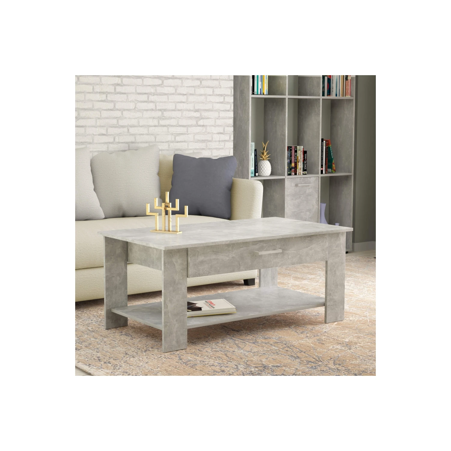 TAVOLINO SALOTTO MYRTO GRIGIO EFFETTO CEMENTO 1 TAVOLINO SALOTTO MYRTO GRIGIO EFFETTO CEMENTO