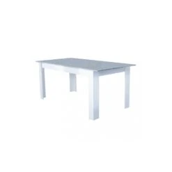 Tavolo Allungabile Da 160 A 200 Cm Bianco E Grigio Effetto Cemento - Gemma -Vendite Ediliamo tavolo allungabile 160 200 cm bianco grigio effetto cemento 2