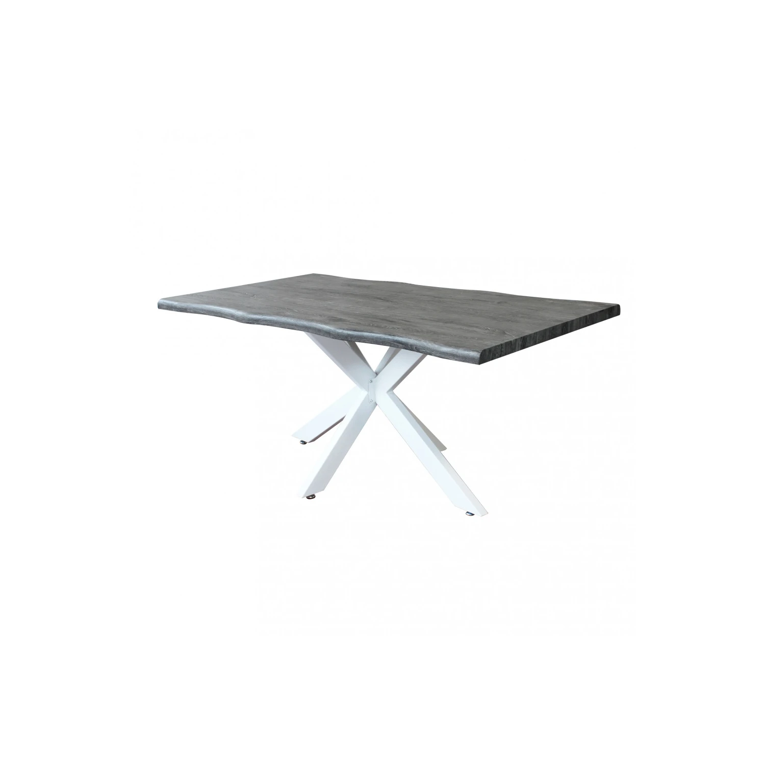 Tavolo Da Pranzo 160 Cm Antracite Effetto Legno Con Struttura Bianca - Floyd 1 Tavolo Da Pranzo 160 Cm Antracite Effetto Legno Con Struttura Bianca - Floyd