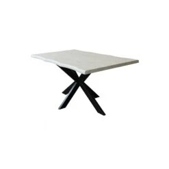 Tavolo Da Pranzo 160 Cm Effetto Pietra Con Struttura Nera - Floyd