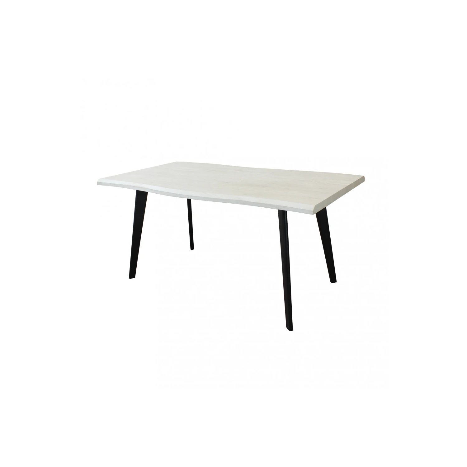 Tavolo Da Pranzo 160x90 Bianco Effetto Legno - Dalbert 1 Tavolo Da Pranzo 160x90 Bianco Effetto Legno - Dalbert