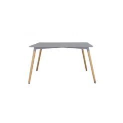 Tavolo Da Pranzo Grigio 140x80cm Con Gambe In Legno - LIONE