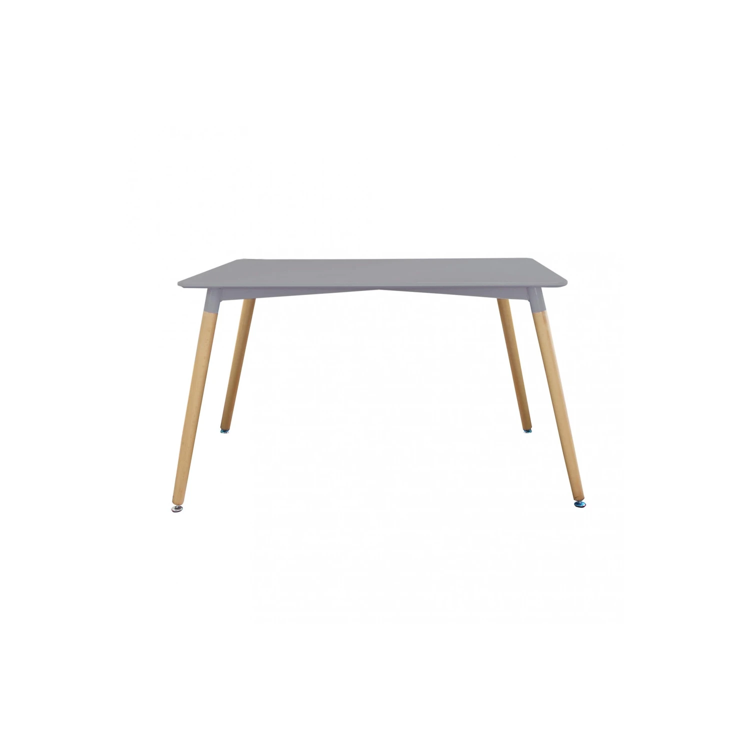 Tavolo Da Pranzo Grigio Con Gambe In Legno 120x80 Cm - LIONE 1 Tavolo Da Pranzo Grigio Con Gambe In Legno 120x80 Cm - LIONE