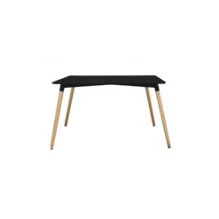 Tavolo Da Pranzo Nero Con Gambe In Legno 120x80 Cm - LIONE