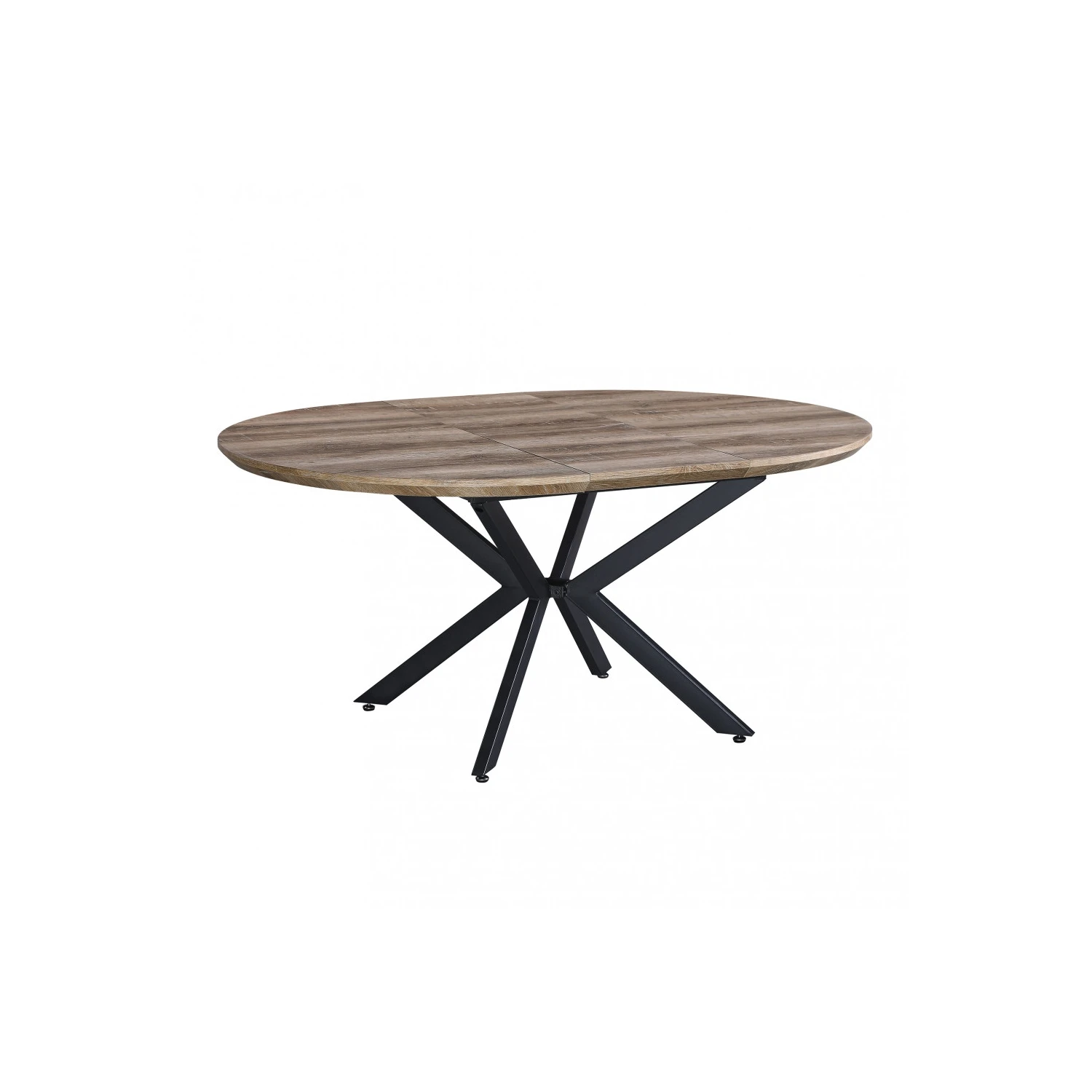 TAVOLO ROTONDO ALLUNGABILE GARRY NATURALE NODATO STRUTTURA NERA 120/160 X 120 1 TAVOLO ROTONDO ALLUNGABILE GARRY NATURALE NODATO STRUTTURA NERA 120/160 X 120