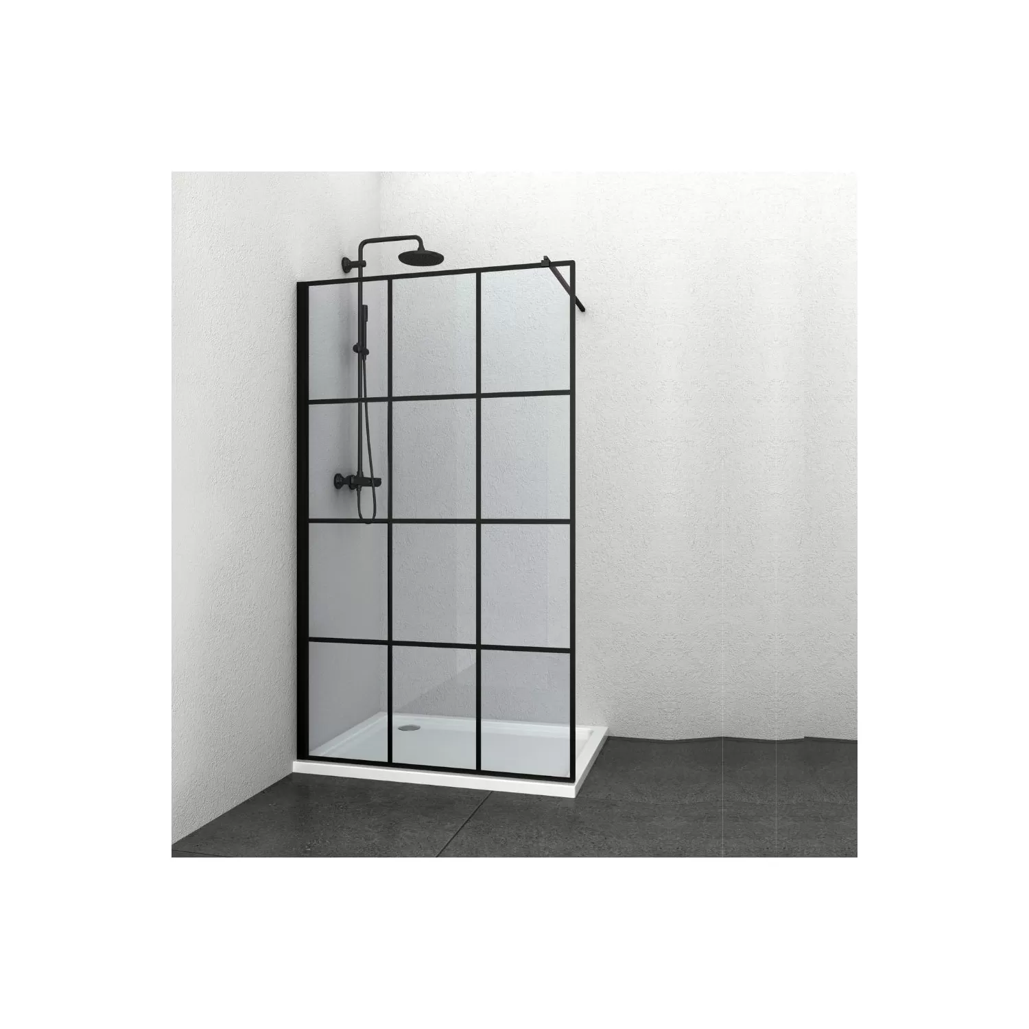 Doccia Walk In Nero 8 Mm Andromeda 2 Doccia Walk In Nero 8 Mm Andromeda - immagine 2