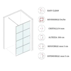 Doccia Walk In Nero 8 Mm Andromeda 10 Doccia Walk In Nero 8 Mm Andromeda -Vendite Ediliamo walk in nero cristallo temprato 8 mm andromeda aquana 2