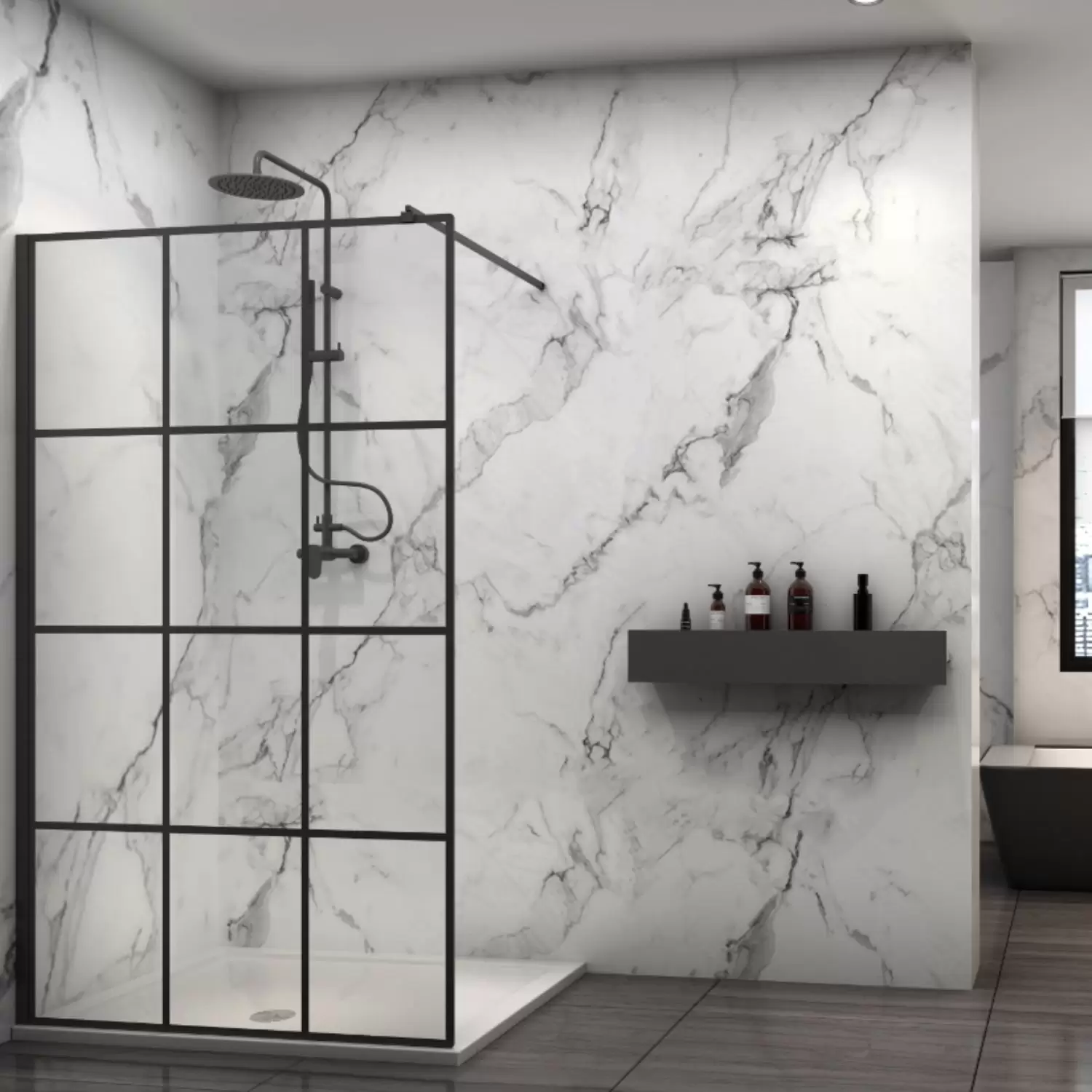 Doccia Walk In Nero 8 Mm Andromeda 1 Doccia Walk In Nero 8 Mm Andromeda